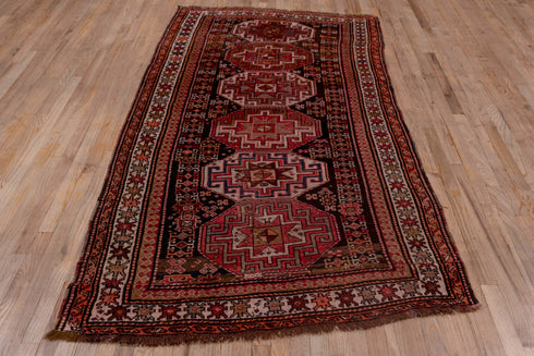Antique Kazak Runner Rug (4' x 9')